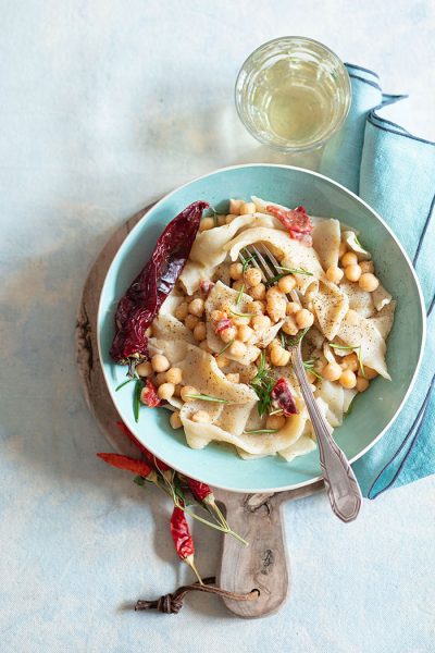 pates et pois chiches, recette de Laura Zavan