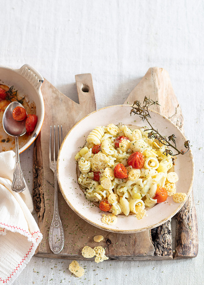 Pates mixtes aux pommes de terre et tomate, recette de Laura Zavan